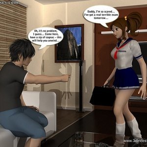 Girl unwinds before exam Sex Comic 3DIncestAnime Comics 002 