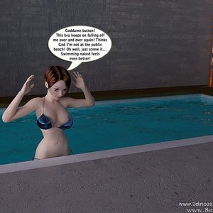 Naughty sonny gets gang-banging in the pool Cartoon Comic 3DIncestAnime Comics 003 