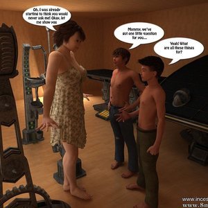 Mommy gives a BDSM lesson to her sons Cartoon Comic IncestBDSM Comics 003 